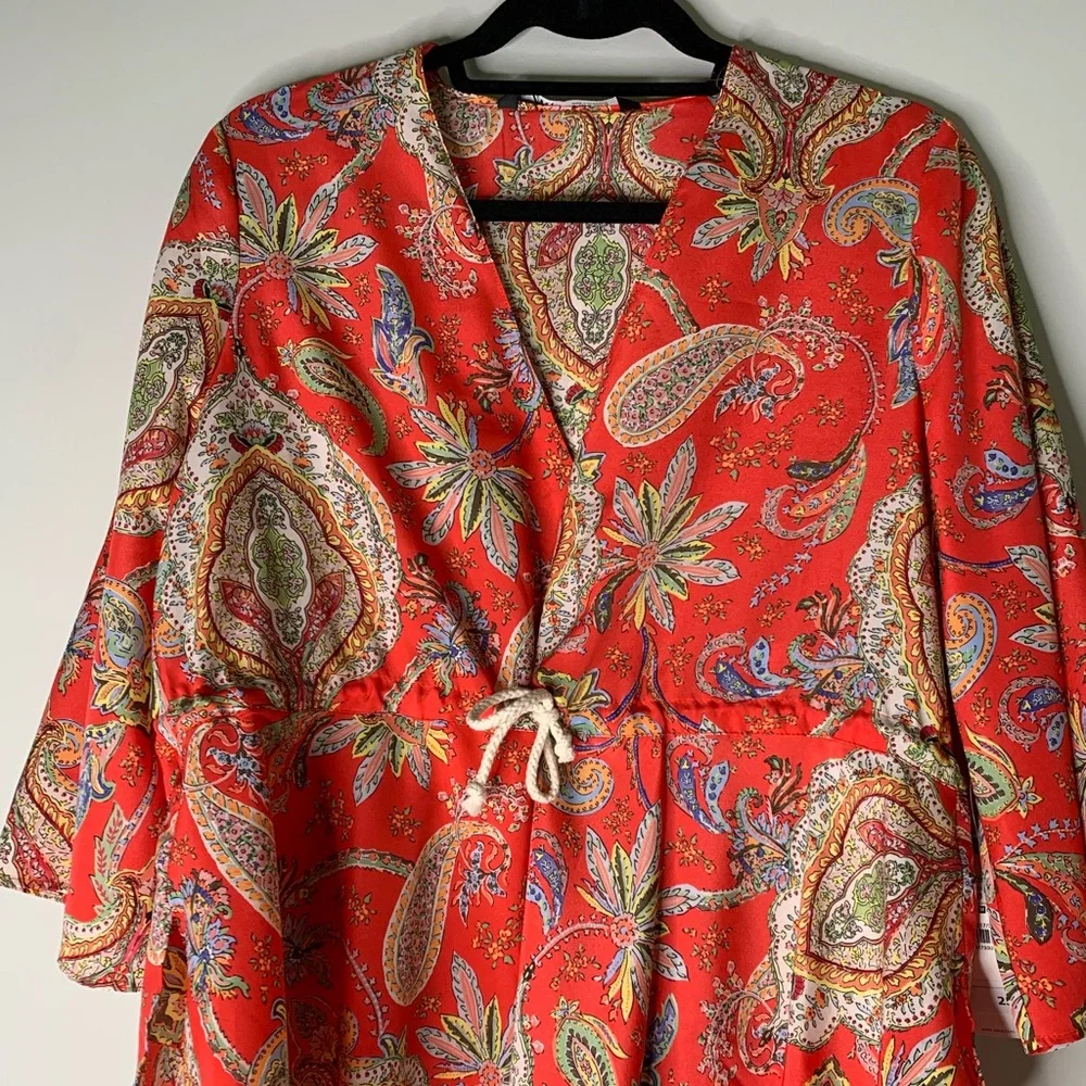 Zara Printed Top with Drawstring - Picture 3 of 8